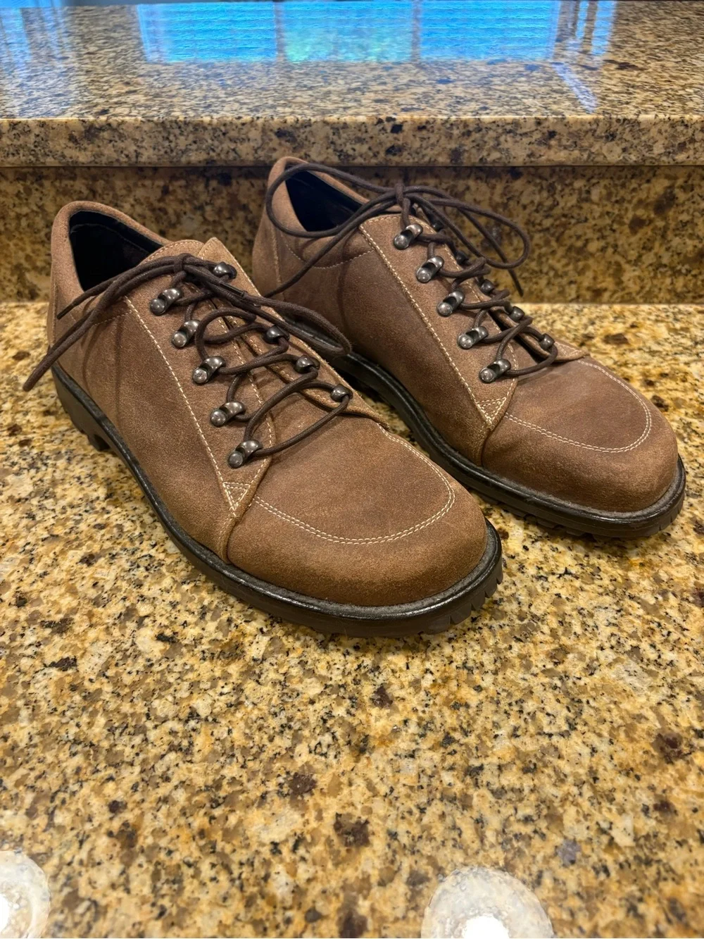 Donald J Pliner Sport Brown Suede Men’s Lace Up Derby Shoes Sz 11 Casual Luxury